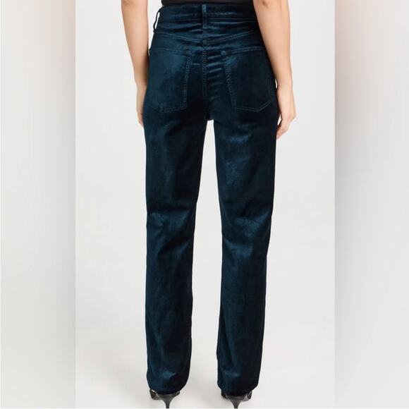 NWT RARE Agolde Black Velvet High Rise Stovepipe Straight Leg Pants Witchy- 27 - Picture 2 of 11